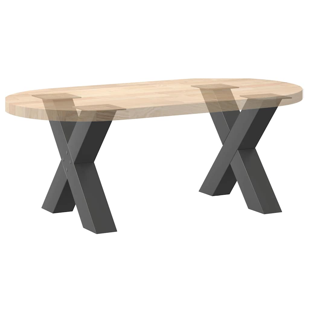 Gambe per Tavolino da Caffè a Forma di X 2 pz Antracite 50x(42-43) cm Acciaio