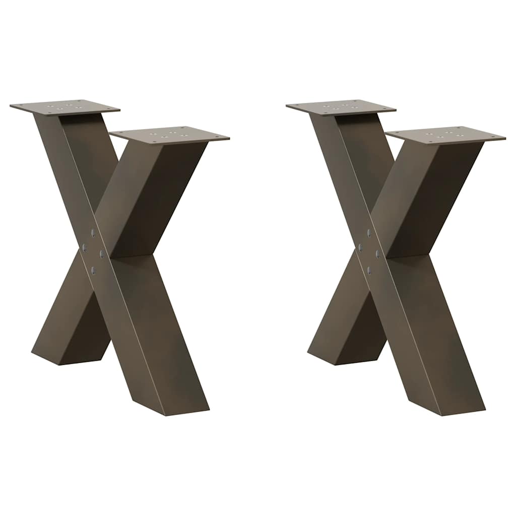 Gambe per Tavolino da Caffè forma X 2 pz Naturale 50x(42-43) cm