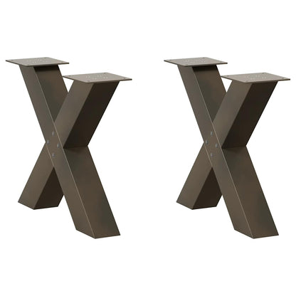 Gambe per Tavolino da Caffè forma X 2 pz Naturale 50x(42-43) cm