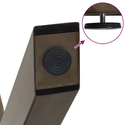 Gambe per Tavolino da Caffè a Forma di X 2 pz Acciaio Naturale 50x(42-43) cm Acciaio - homemem39
