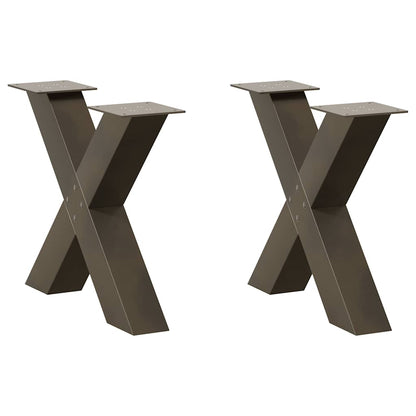 Gambe per Tavolino da Caffè forma X 2 pz Naturale 60x(42-43) cm