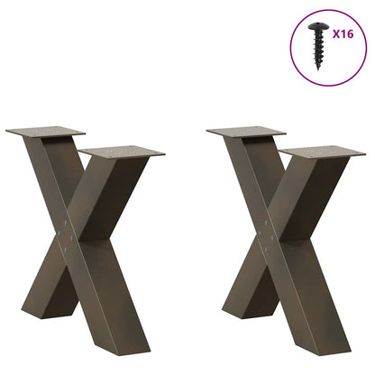 Gambe per Tavolino da Caffè forma X 2 pz Naturale 60x(42-43) cm