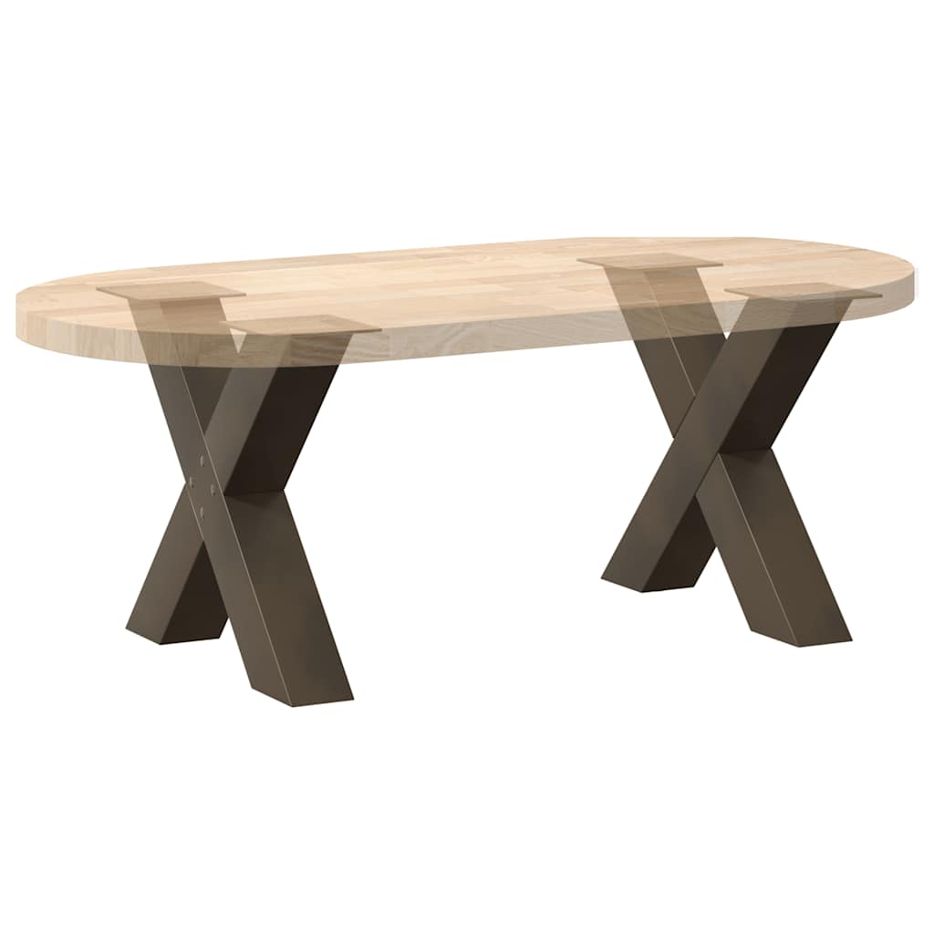 Gambe per Tavolino da Caffè forma X 2 pz Naturale 60x(42-43) cm