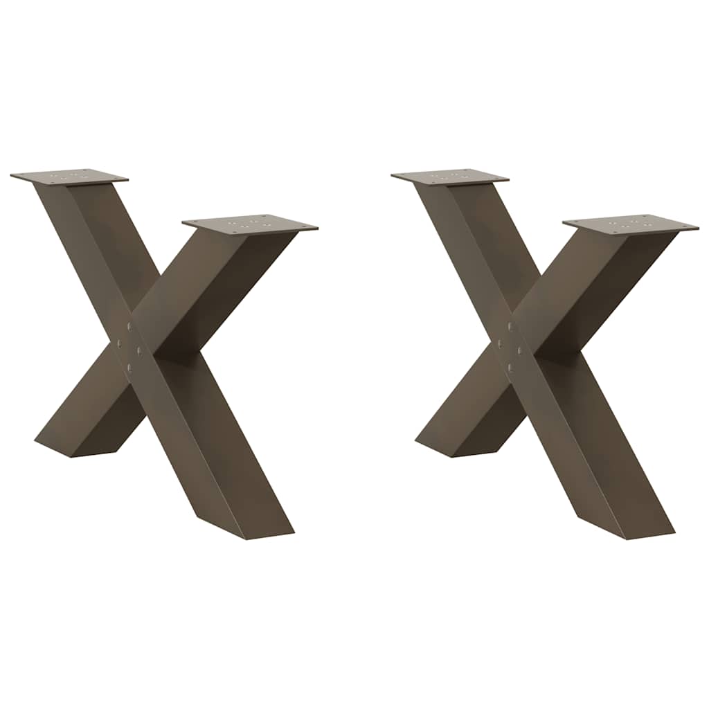 Gambe per Tavolino da Caffè forma X 2 pz Naturale 70x(42-43) cm
