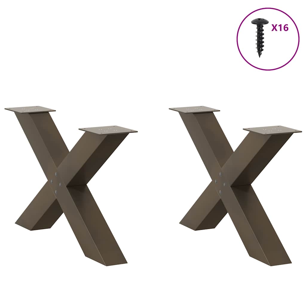 Gambe per Tavolino da Caffè forma X 2 pz Naturale 70x(42-43) cm