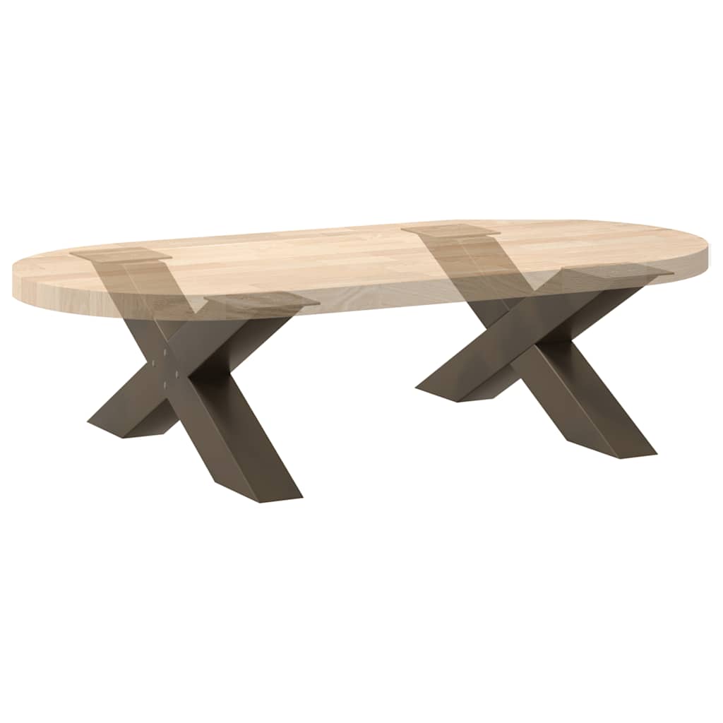 Gambe per Tavolino da Caffè forma X 2 pz Naturale 70x(42-43) cm