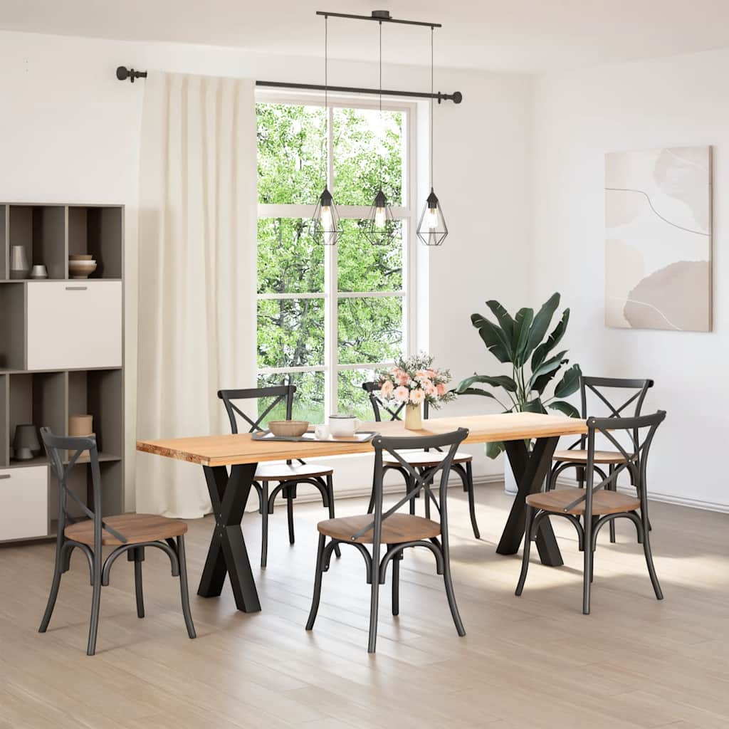 Gambe per tavolo da pranzo a forma di X 2 pz nere 50x(72-73) cm