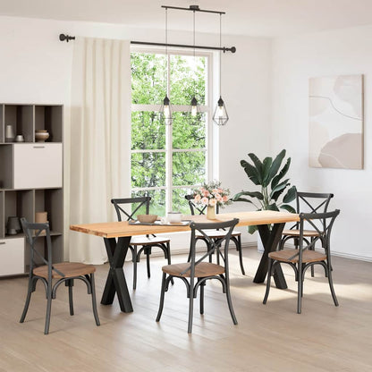 Gambe per tavolo da pranzo a forma di X 2 pz nere 50x(72-73) cm