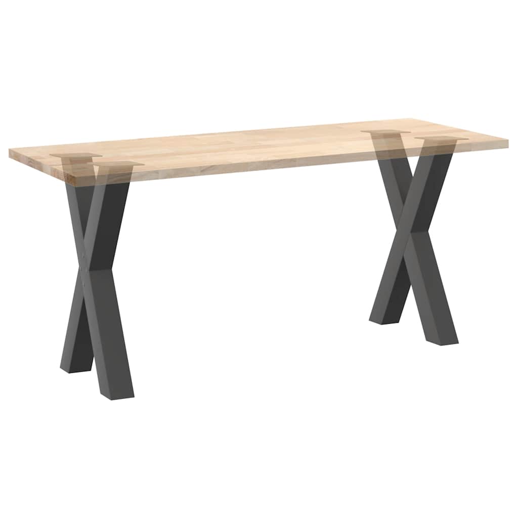 Gambe per tavolo da pranzo forma X 2 pz Antracite 50x(72-73) cm