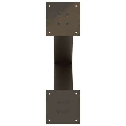 Gambe per tavolo da pranzo a forma di X 2 pz in acciaio naturale 50x(72-73) cm - homemem39