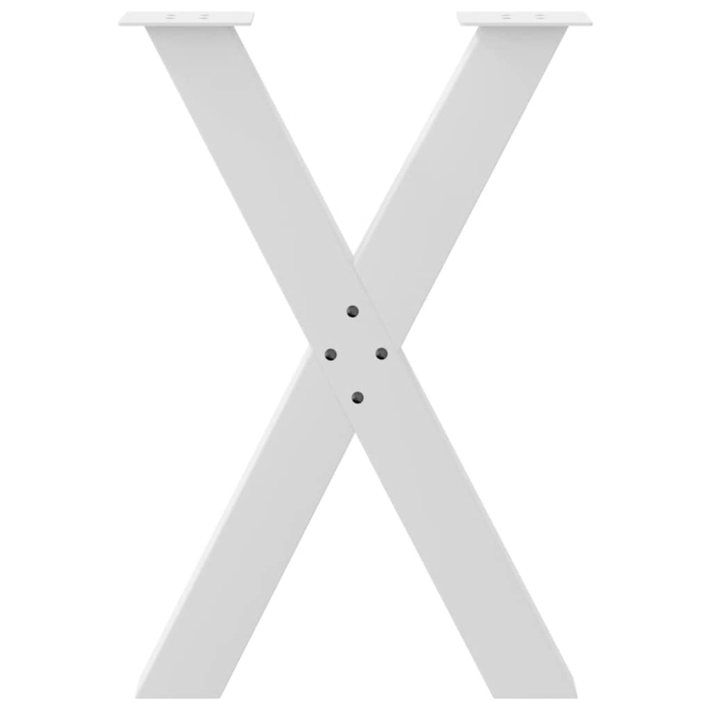 Gambe per tavolo da pranzo forma X 2 pz bianche 60x(72-73) cm