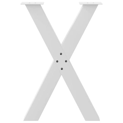 Gambe per tavolo da pranzo forma X 2 pz bianche 60x(72-73) cm