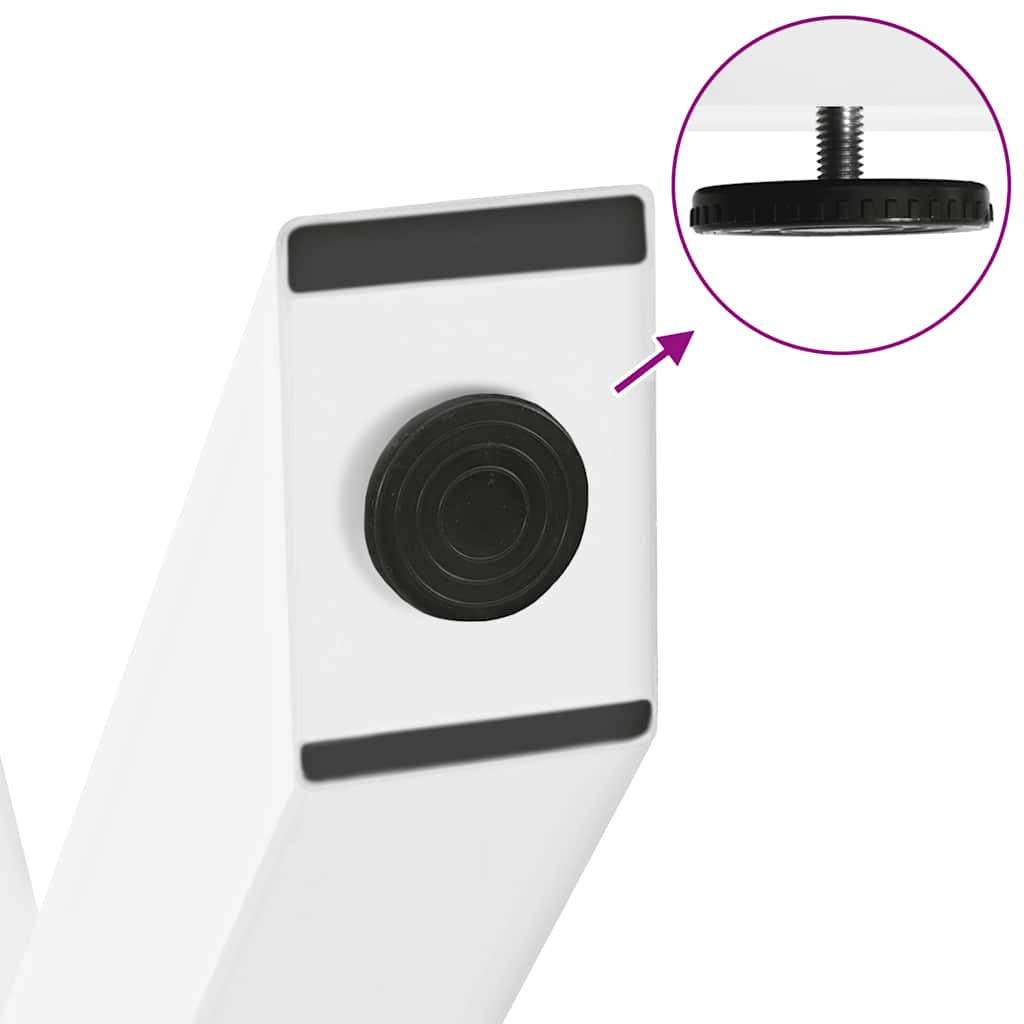 Gambe per tavolo da pranzo a forma di X 2 pz bianche 60x(72-73) cm in acciaio