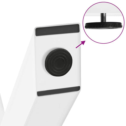 Gambe per tavolo da pranzo a forma di X 2 pz bianche 60x(72-73) cm in acciaio