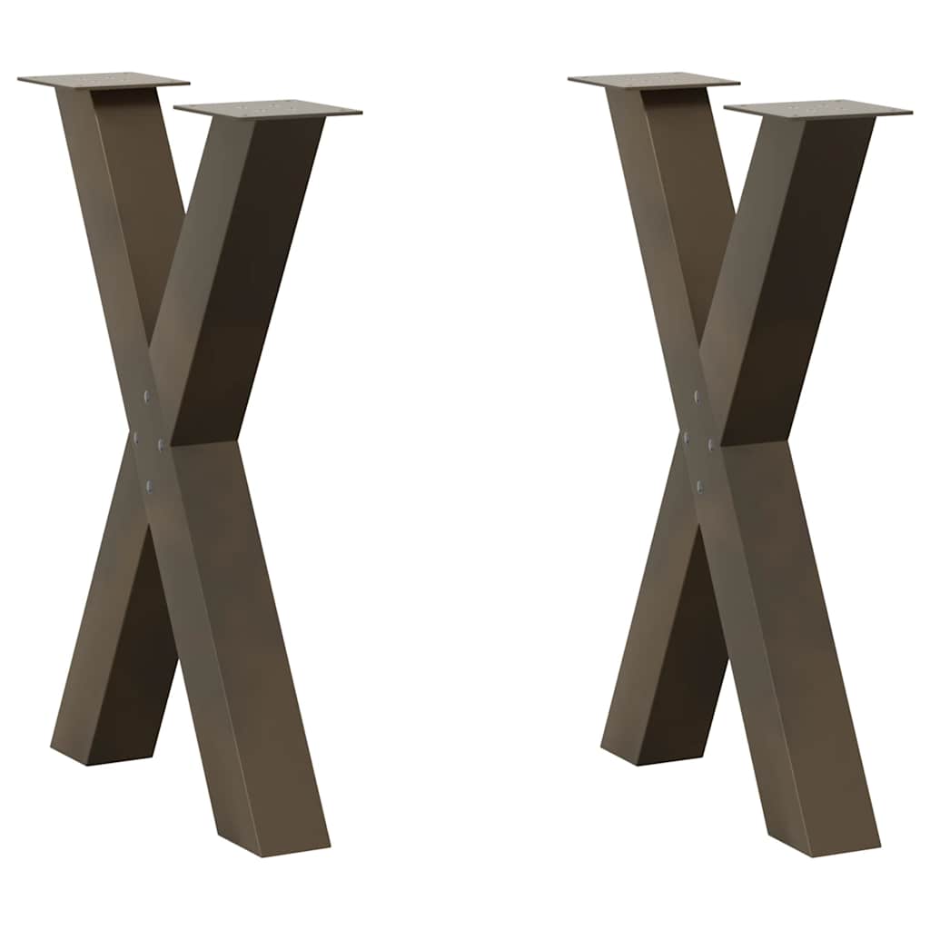 Gambe per tavolo da pranzo forma X 2 pz naturale 60x(72-73) cm