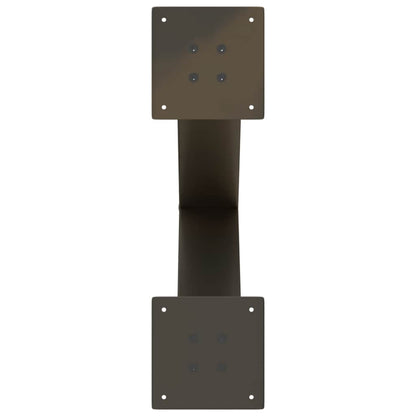 Gambe per tavolo da pranzo a forma di X 2 pz in acciaio naturale 60x(72-73) cm