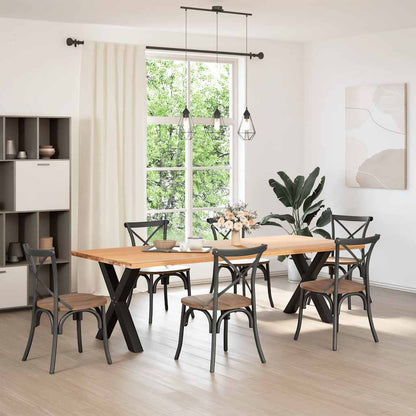 Gambe per tavolo da pranzo a forma di X 2 pz nere 90x(72-73)