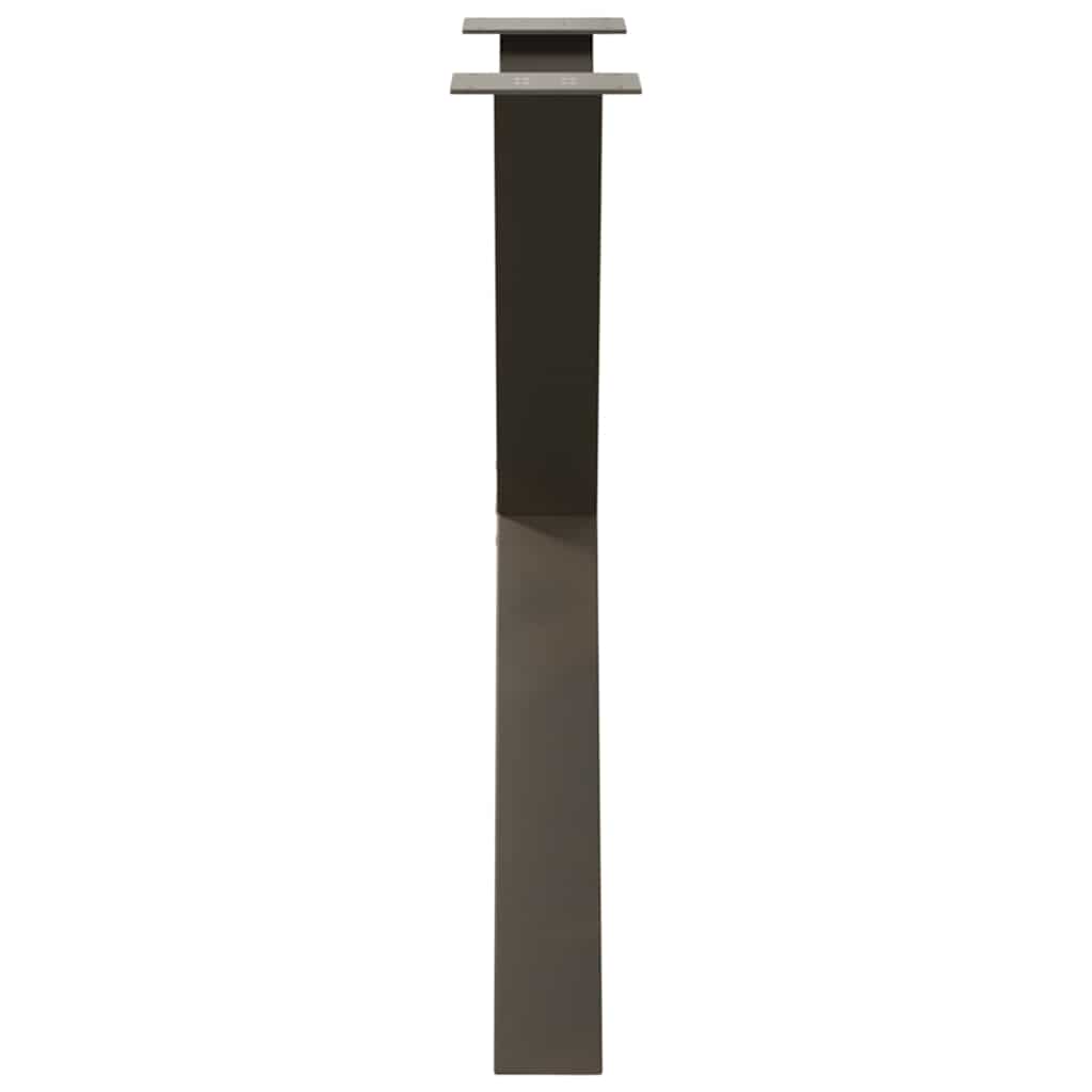 Gambe per tavolo da pranzo a forma di X 2 pz in acciaio naturale 80x(72-73) cm - homemem39