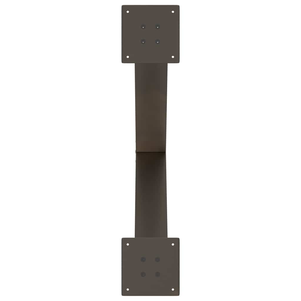 Gambe per tavolo da pranzo a forma di X 2 pz in acciaio naturale 80x(72-73) cm - homemem39