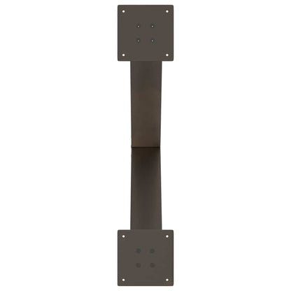 Gambe per tavolo da pranzo a forma di X 2 pz in acciaio naturale 80x(72-73) cm - homemem39