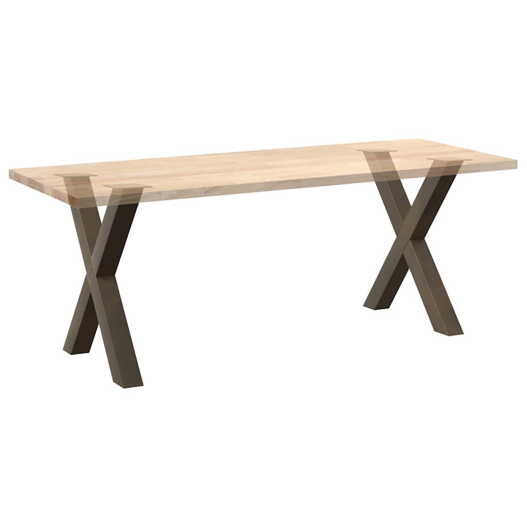 Gambe per tavolo da pranzo forma X 2 pz naturale 80x(72-73) cm