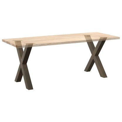 Gambe per tavolo da pranzo forma X 2 pz naturale 80x(72-73) cm