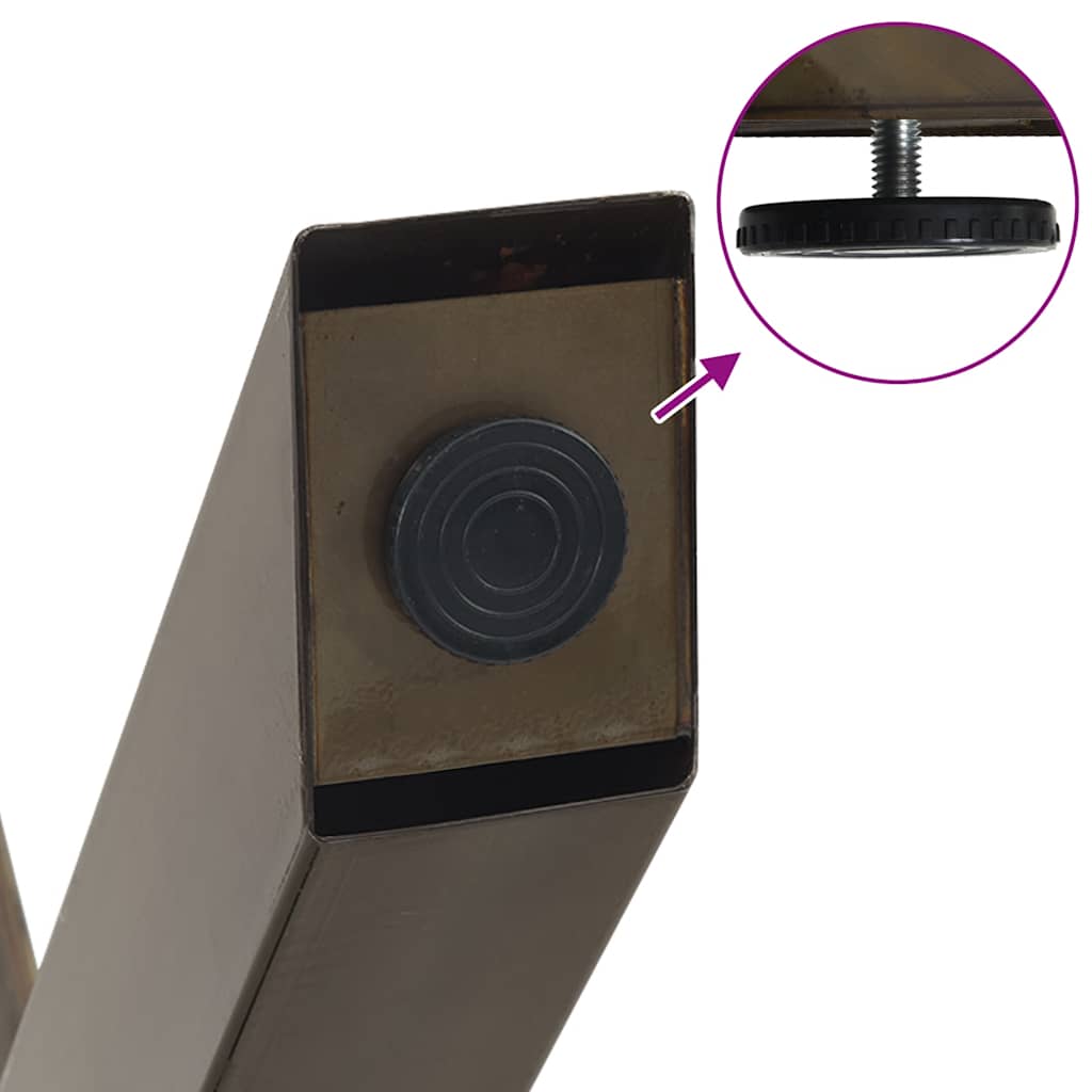 Gambe per tavolo da pranzo a forma di X 2 pz in acciaio naturale 80x(72-73) cm - homemem39