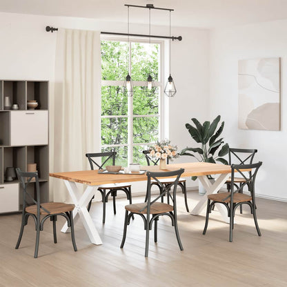 Gambe per tavolo da pranzo forma X 2 pz bianche 90x(72-73) cm