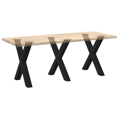 Gambe per tavolo da pranzo a forma di X 3 pz nere 70x(72-73) cm