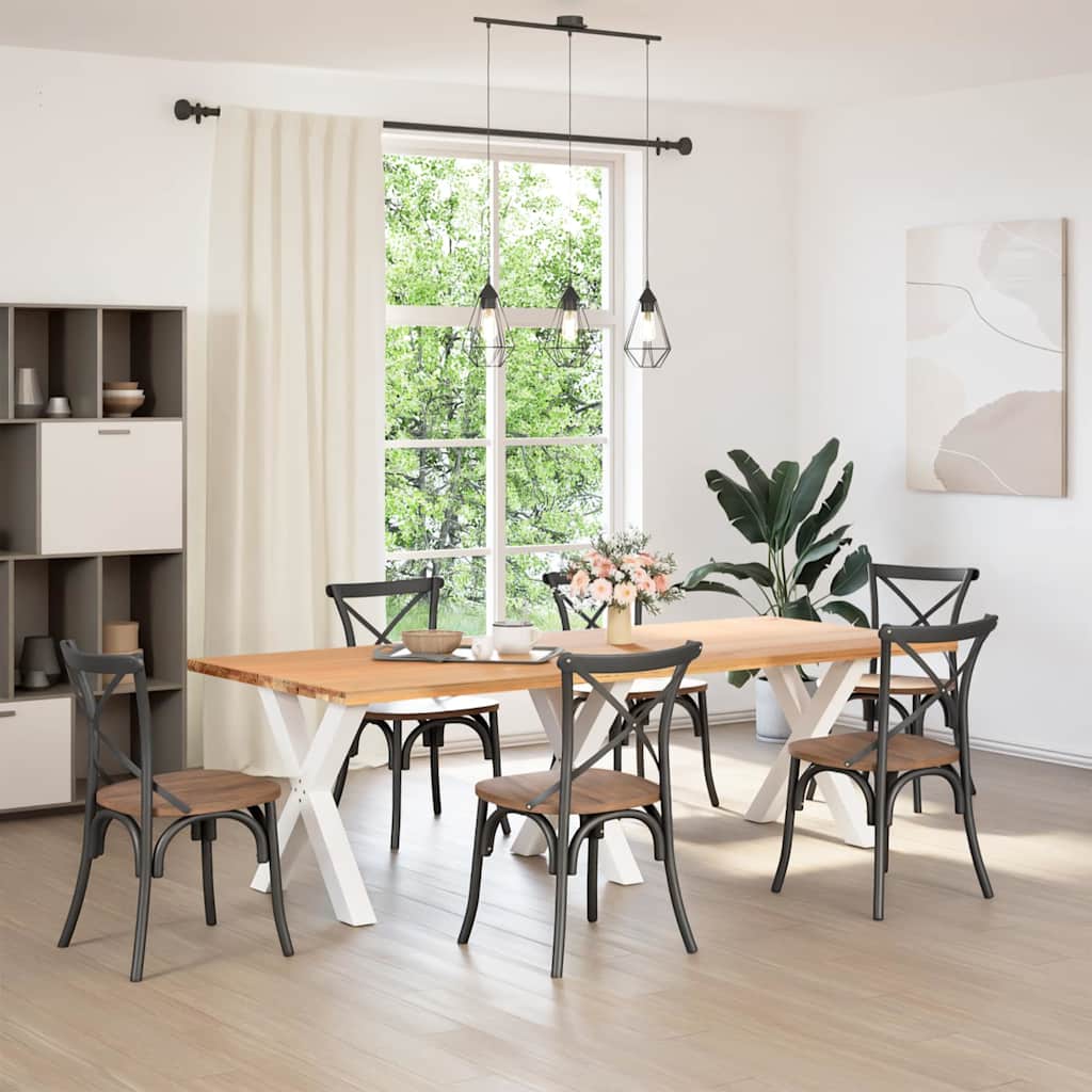 Gambe per tavolo da pranzo forma X 3 pz bianche 70x(72-73) cm