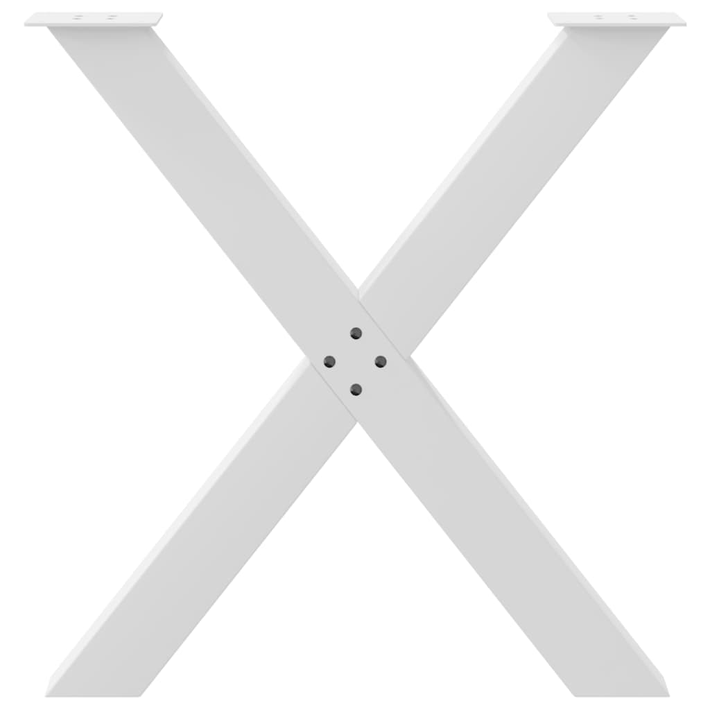 Gambe per tavolo da pranzo a forma di X 3 pz bianche 70x(72-73) cm in acciaio | homemem39