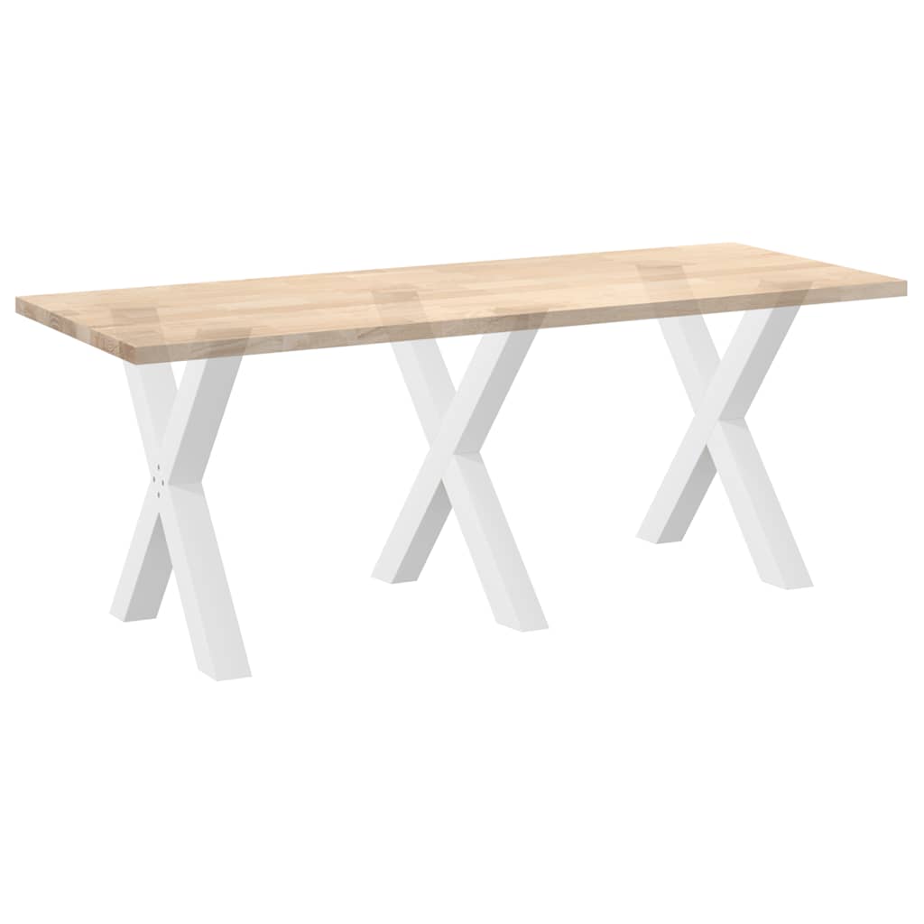 Gambe per tavolo da pranzo forma X 3 pz bianche 70x(72-73) cm