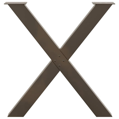 Gambe per tavolo da pranzo forma X 3 pz naturale 70x(72-73) cm