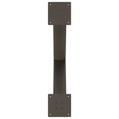 Gambe per tavolo da pranzo a forma di X 3 pz in acciaio naturale 70x(72-73) cm - homemem39