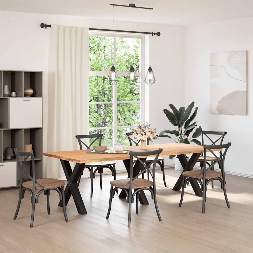 Gambe per tavolo da pranzo a forma di X 3 pz nere 80x(72-73) cm