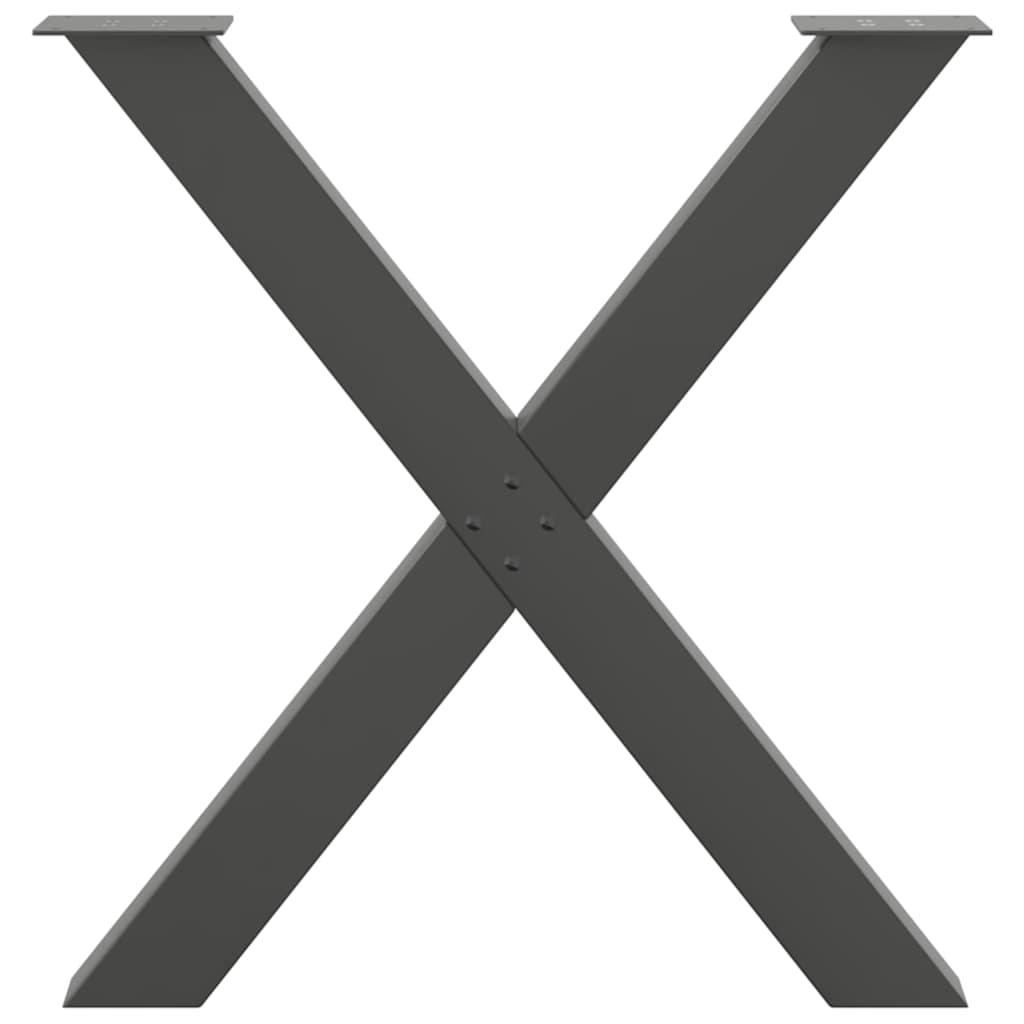 Gambe per tavolo da pranzo forma X 3 pz Antracite 80x(72-73) cm