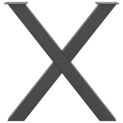 Gambe per tavolo da pranzo forma X 3 pz Antracite 80x(72-73) cm