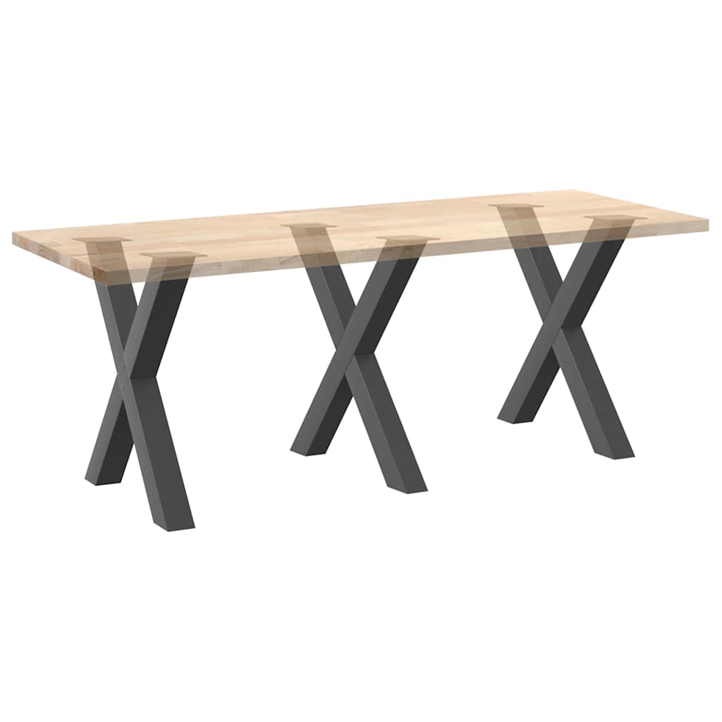 Gambe per tavolo da pranzo forma X 3 pz Antracite 80x(72-73) cm