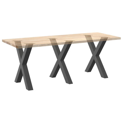 Gambe per tavolo da pranzo forma X 3 pz Antracite 80x(72-73) cm