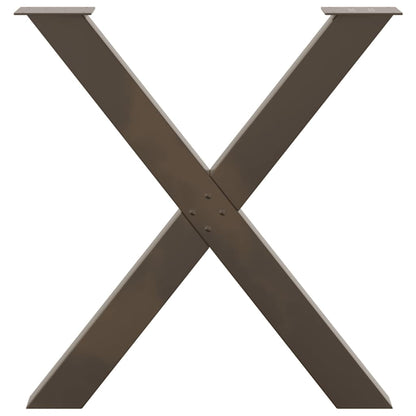 Gambe per tavolo da pranzo forma X 3 pz naturale 80x(72-73) cm