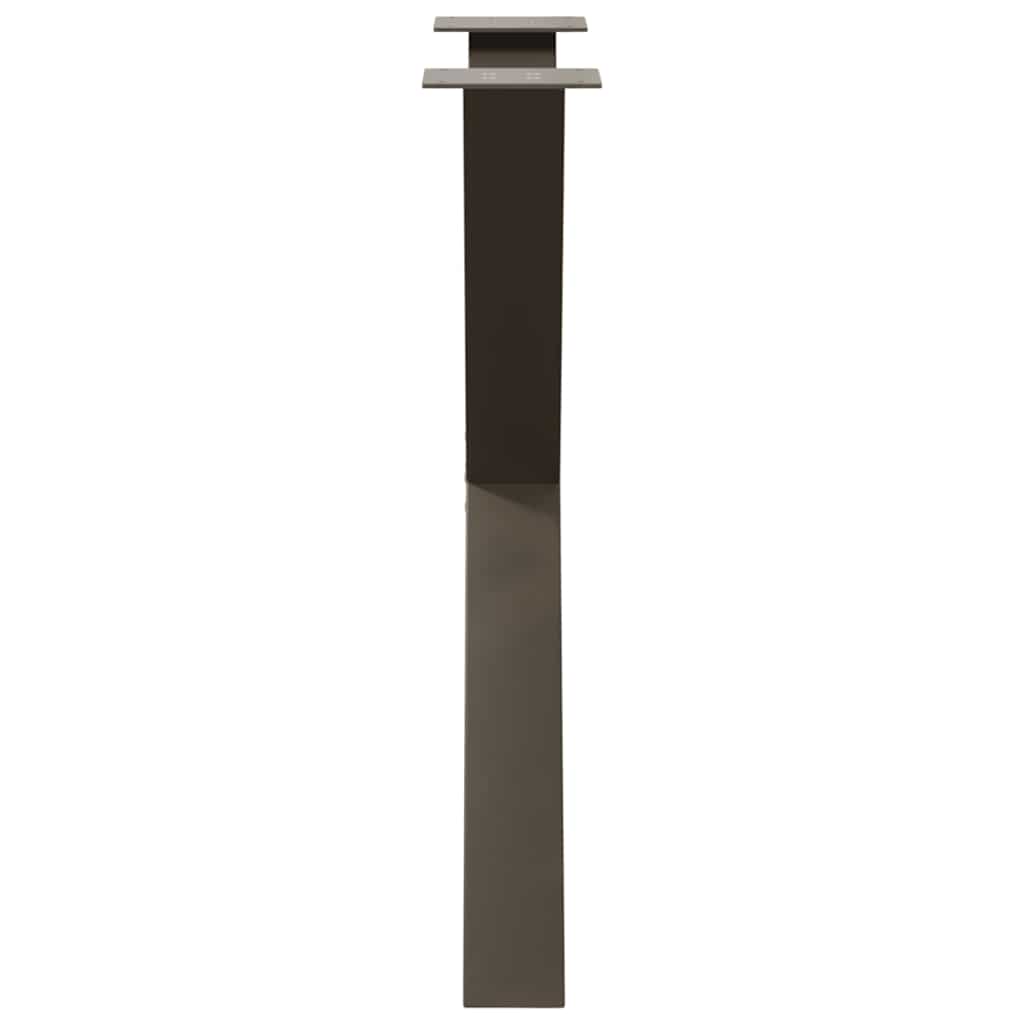 Gambe per tavolo da pranzo a forma di X 3 pz in acciaio naturale 80x(72-73) cm - homemem39