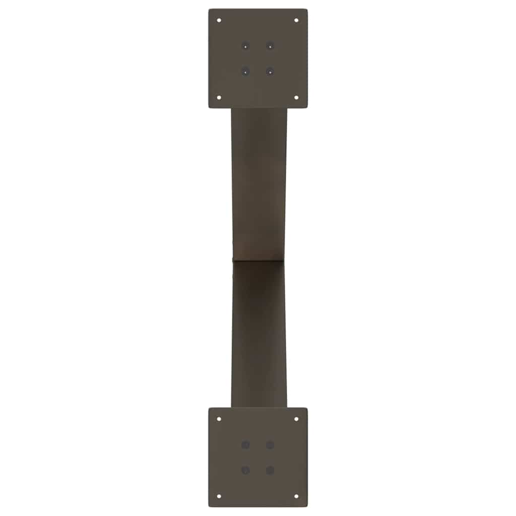 Gambe per tavolo da pranzo a forma di X 3 pz in acciaio naturale 80x(72-73) cm - homemem39