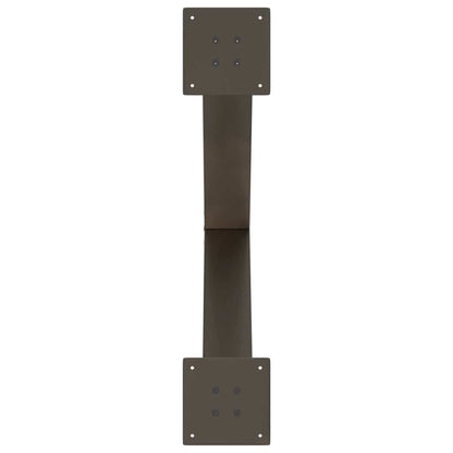 Gambe per tavolo da pranzo a forma di X 3 pz in acciaio naturale 80x(72-73) cm - homemem39