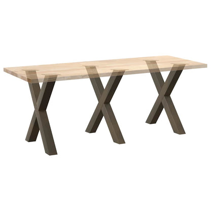 Gambe per tavolo da pranzo forma X 3 pz naturale 80x(72-73) cm