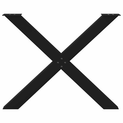 Gambe per tavolo da pranzo a forma di X 3 pz nere 90x(72-73) cm