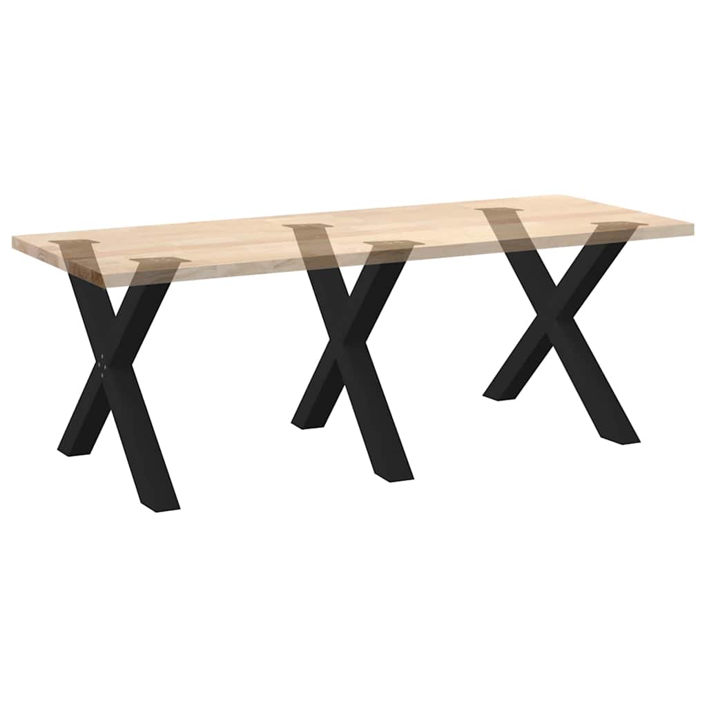 Gambe per tavolo da pranzo a forma di X 3 pz nere 90x(72-73) cm