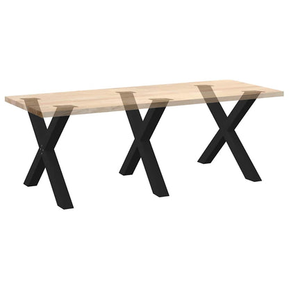 Gambe per tavolo da pranzo a forma di X 3 pz nere 90x(72-73) cm