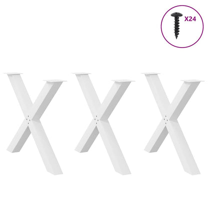 Gambe per tavolo da pranzo forma X 3 pz bianche 90x(72-73) cm
