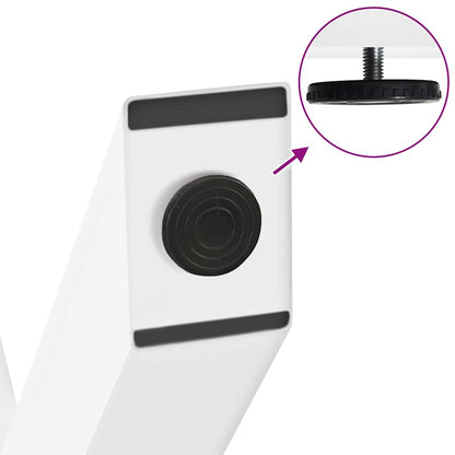 Gambe per tavolo da pranzo a forma di X 3 pz bianche 90x(72-73) cm in acciaio - homemem39