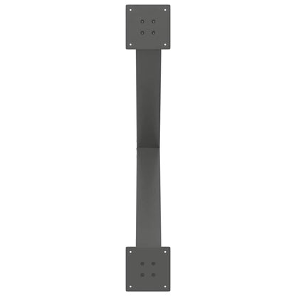 Gambe per tavolo da pranzo forma X 3 pz Antracite 90x(72-73) cm